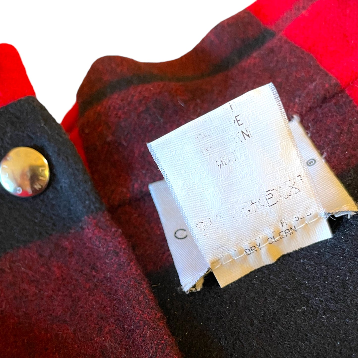 CELINE Wool/Cashmere Red & Black Plaid Jacket |Size: 40|