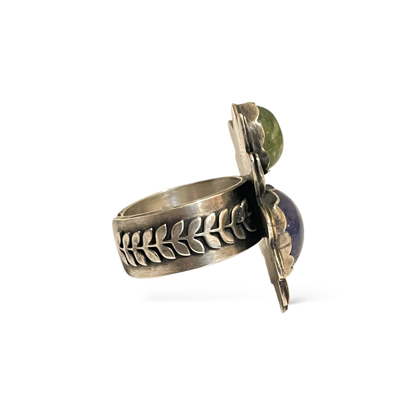 Custom Made Sterling Silver Art Deco Statement Ring |Size: Adjustable|