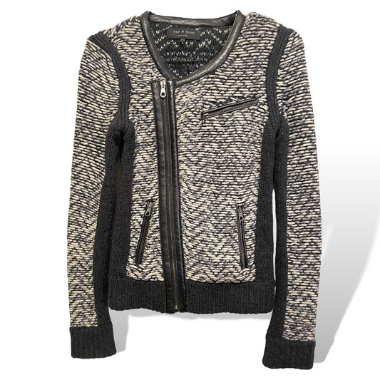 Rag & Bone Wool with Lamb Leather Trim Jacket |Size: XS|