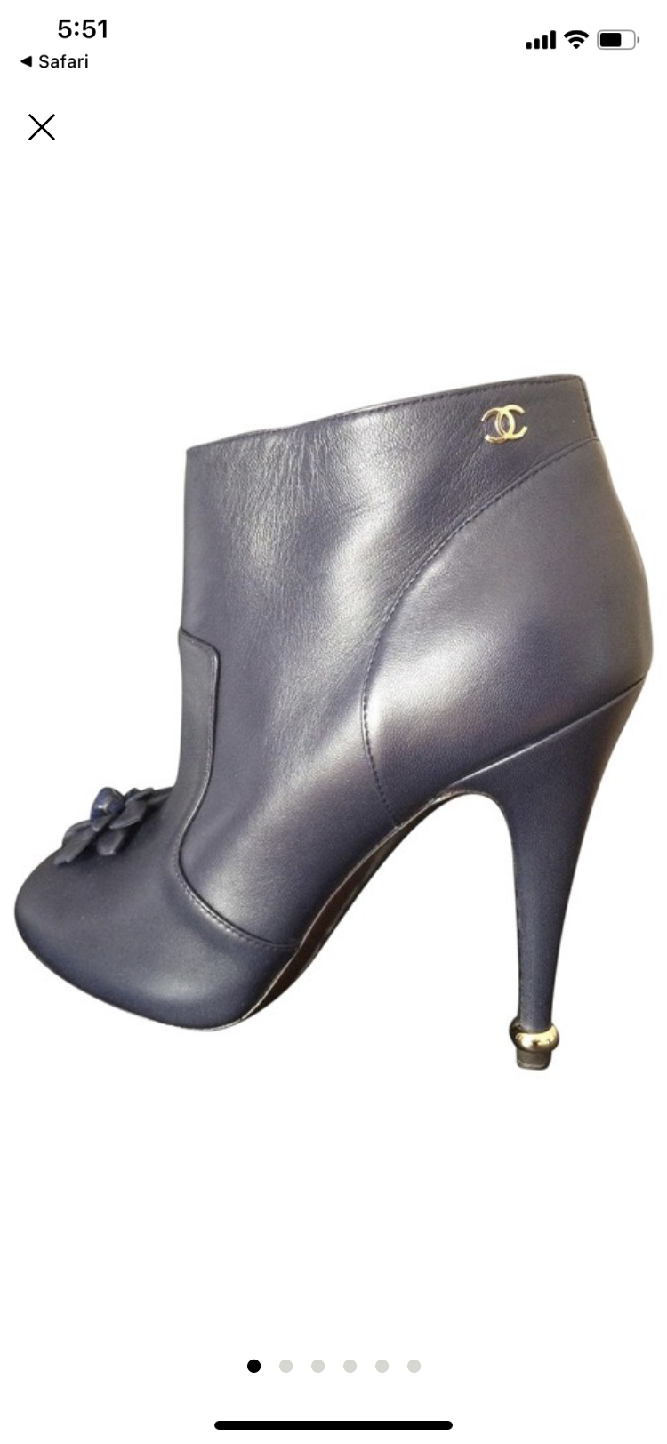 CHANEL Lambskin Short Boots 15A Size: 38