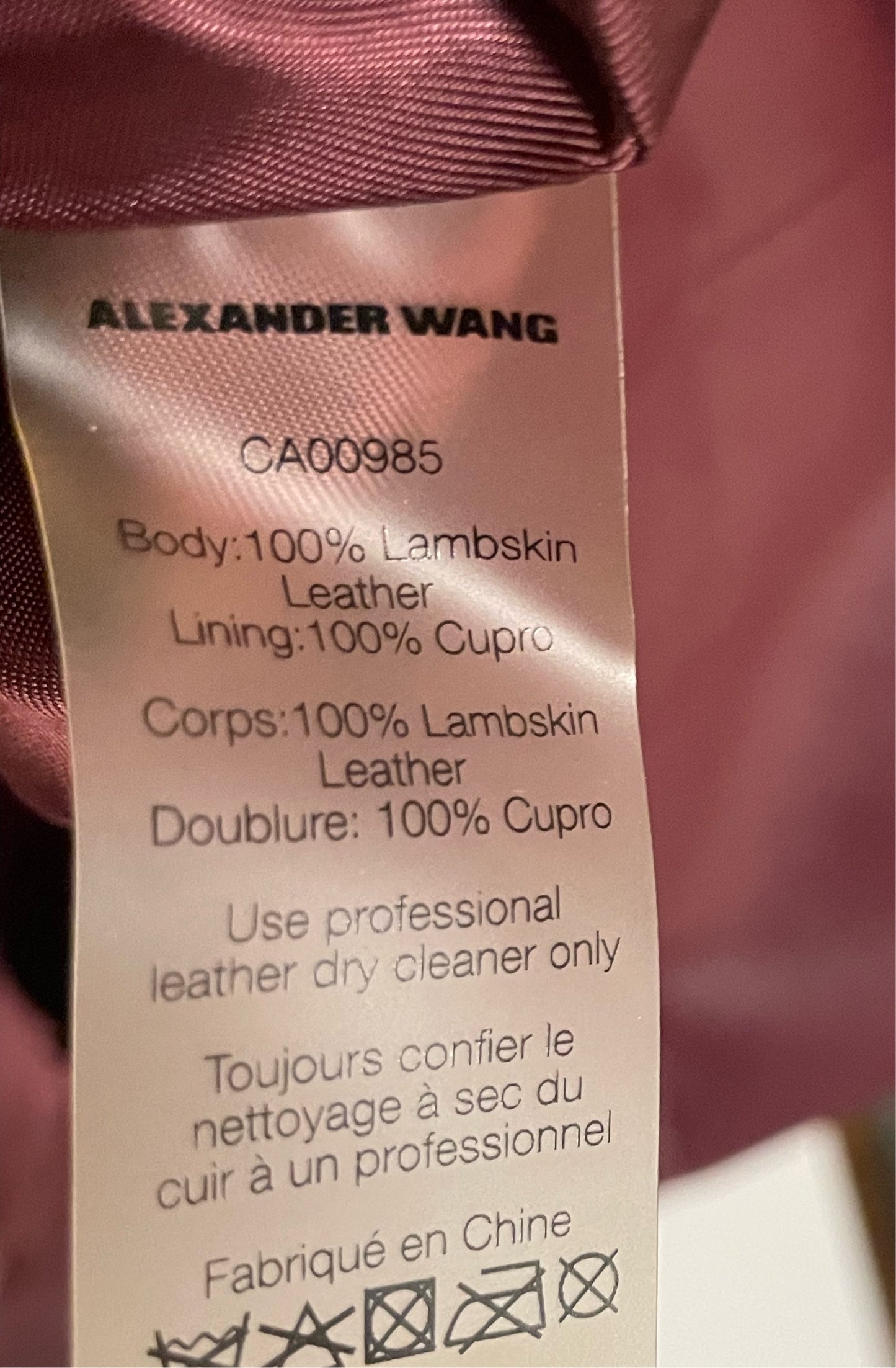 T by ALEXANDER WANG 100% Lambskin Leather Dress |Size:2|