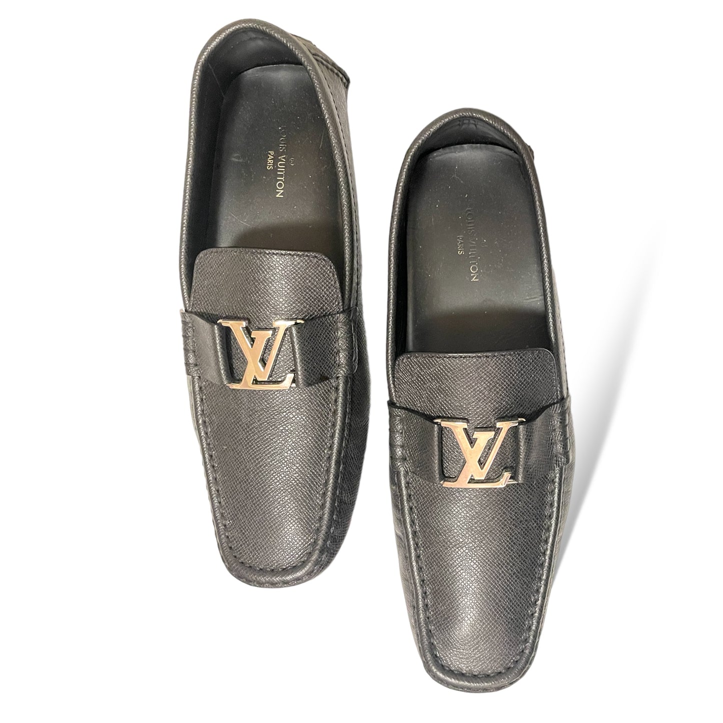 LOUIS VUITTON Mens Drivers with Silver Tone Metal LV Motif |Size: 11M|