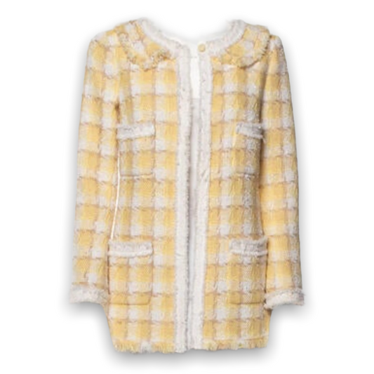 CHANEL Tweed STUNNING & RARE Evening Blazer in Yellow Color-Way XS-S