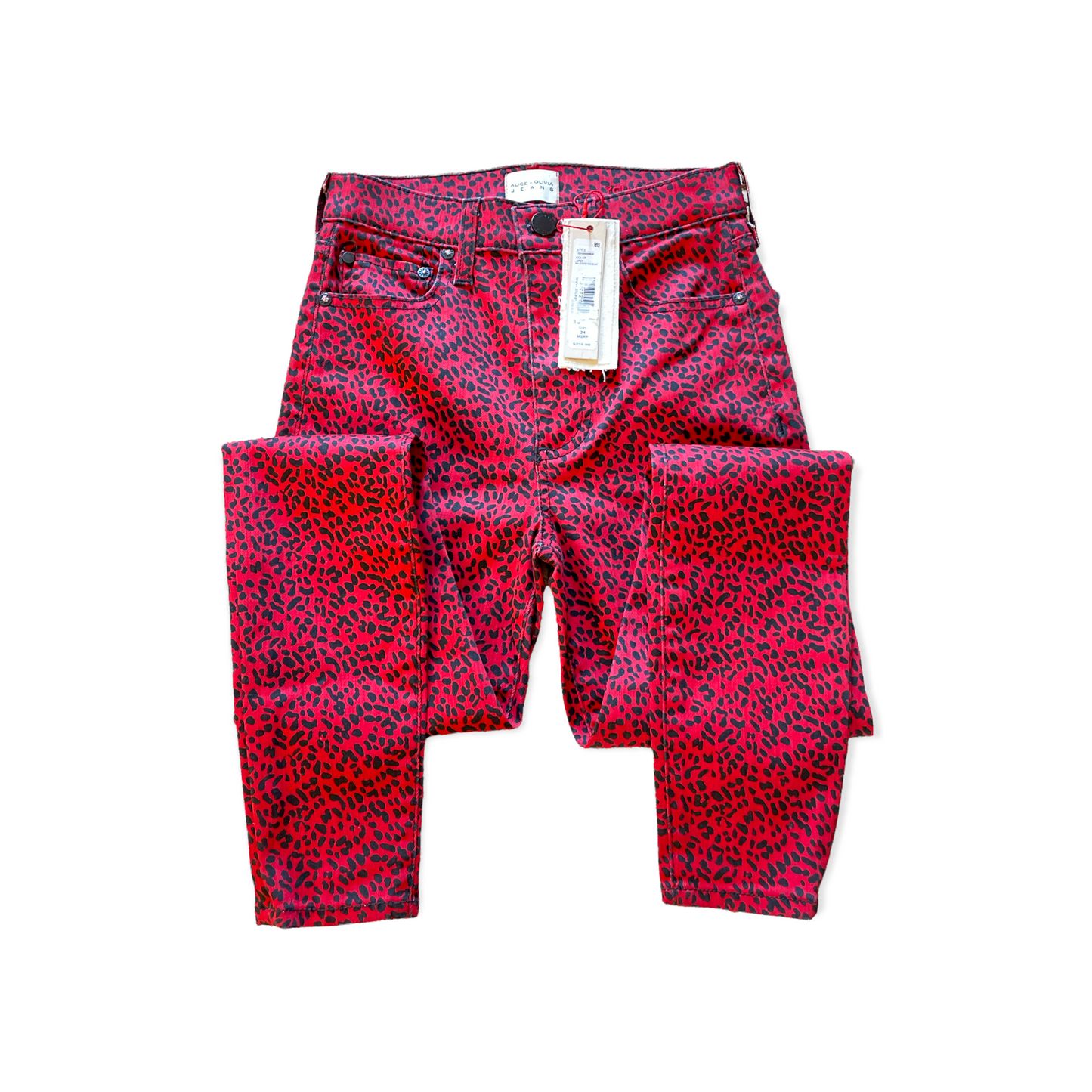 Alice + Olivia Ruby & Mini Black Leopard Print Pants w/ Tags |Size: XS | US 24|