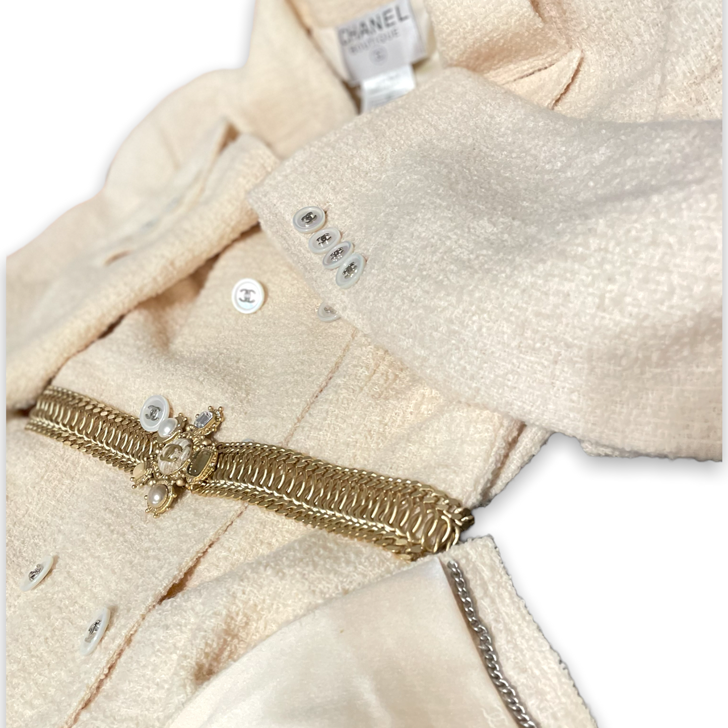 Vintage CHANEL Cream Tweed Blazer