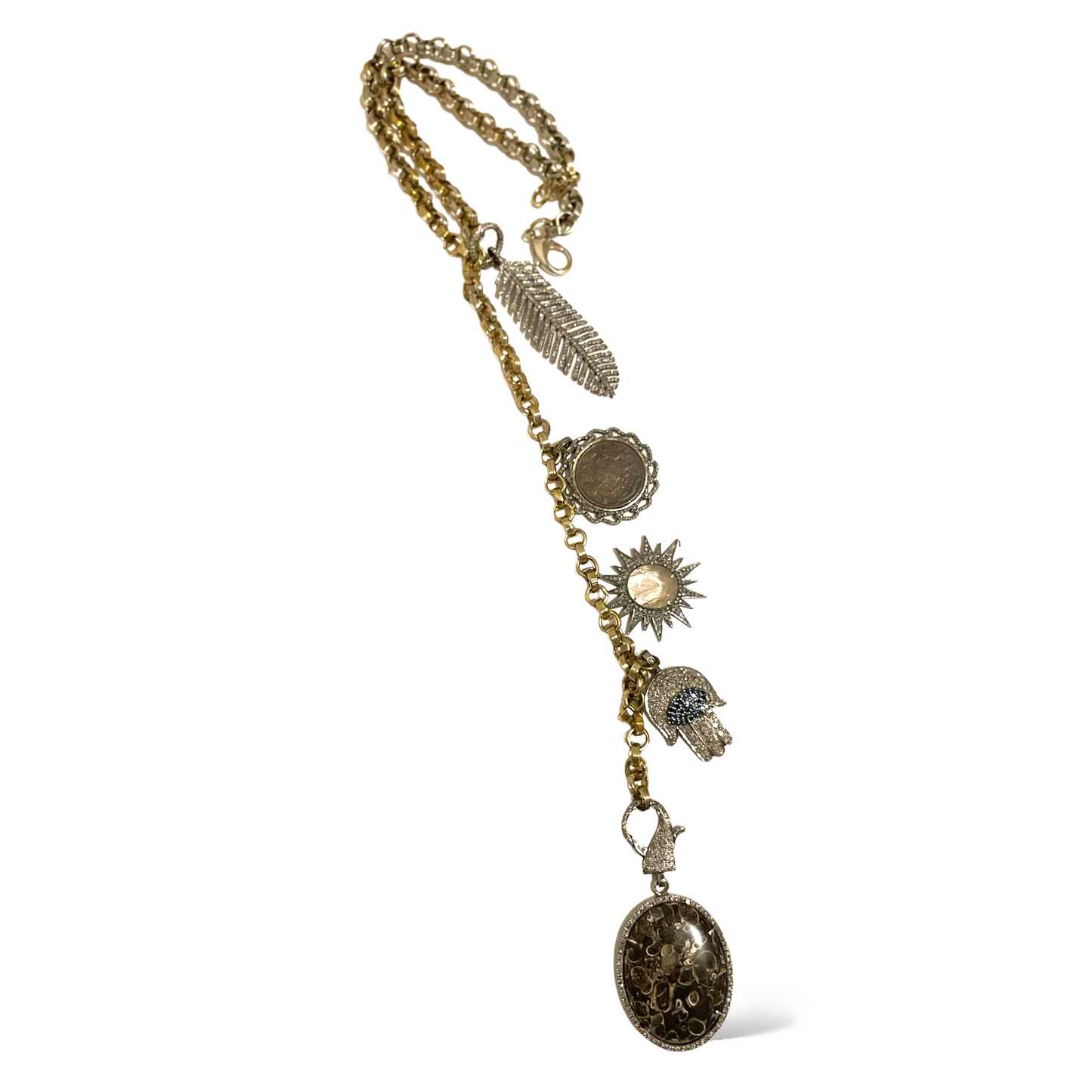 Custom Made Charm Statement Necklace with Removable/Changeable Adornments
