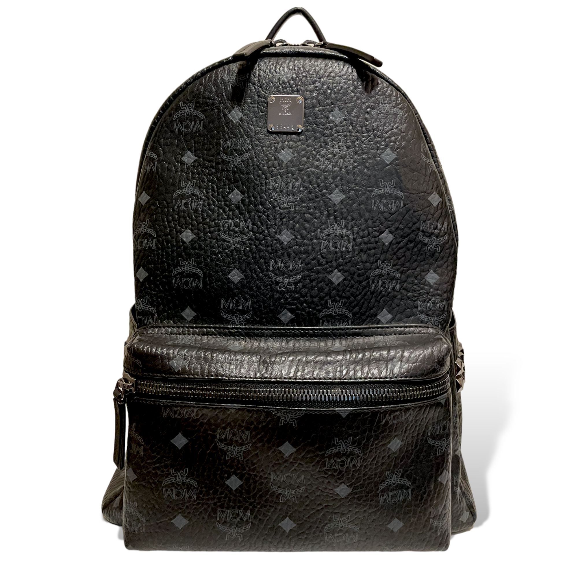 Mcm stark side stud medium backpack black hotsell