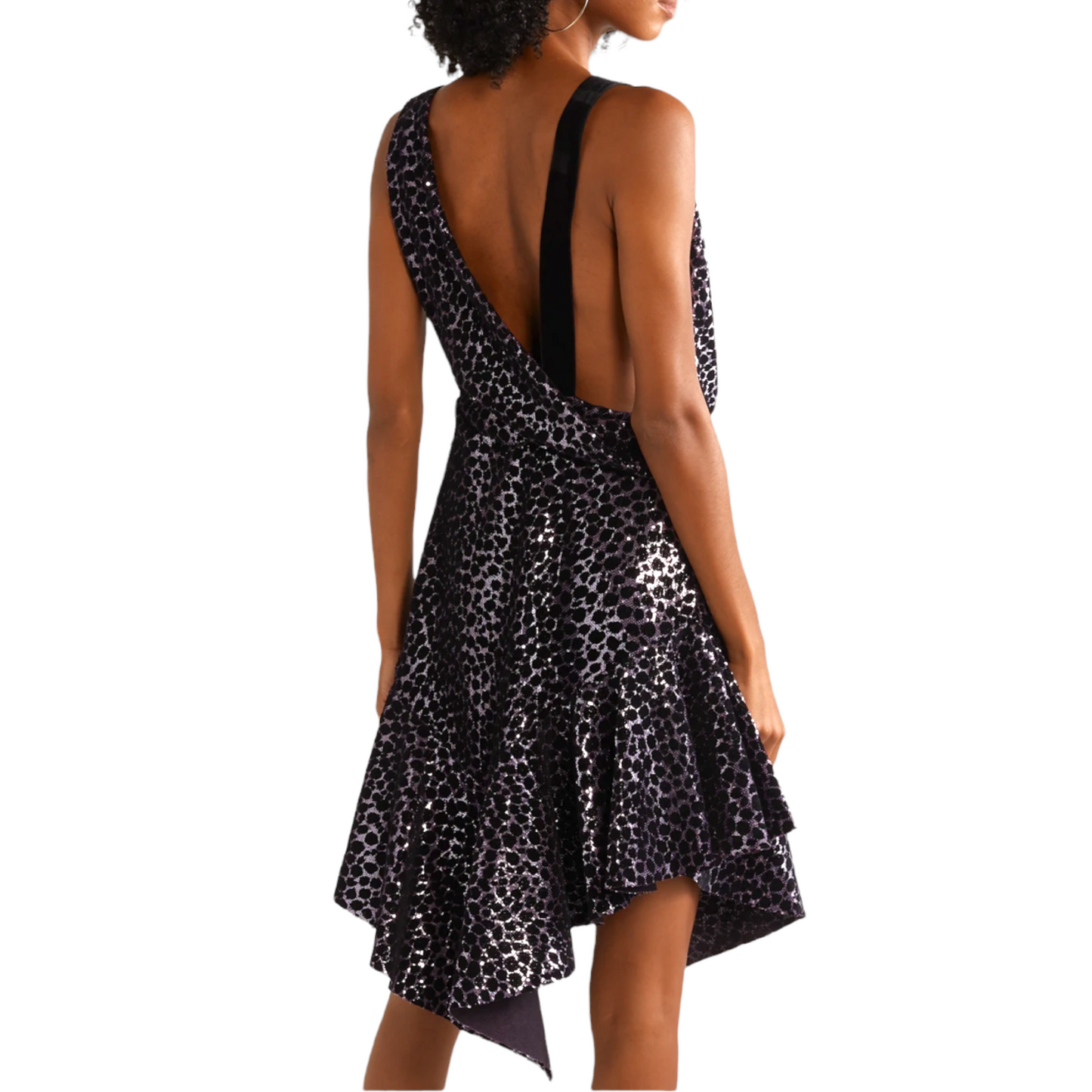 PHILOSOPHY DI LORENZO SERAFINI Ruffled flocked sequined mini dress |Size:38 IT|