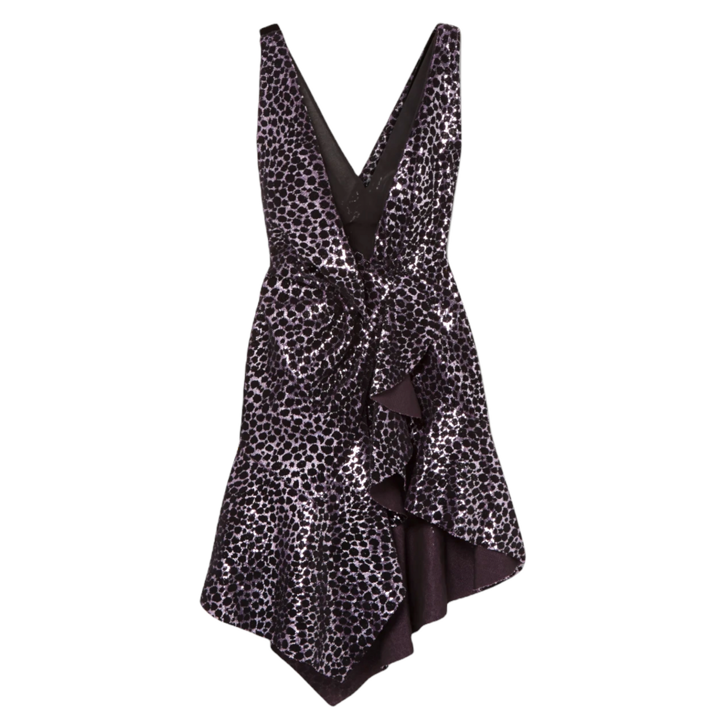 PHILOSOPHY DI LORENZO SERAFINI Ruffled flocked sequined mini dress |Size:38 IT|