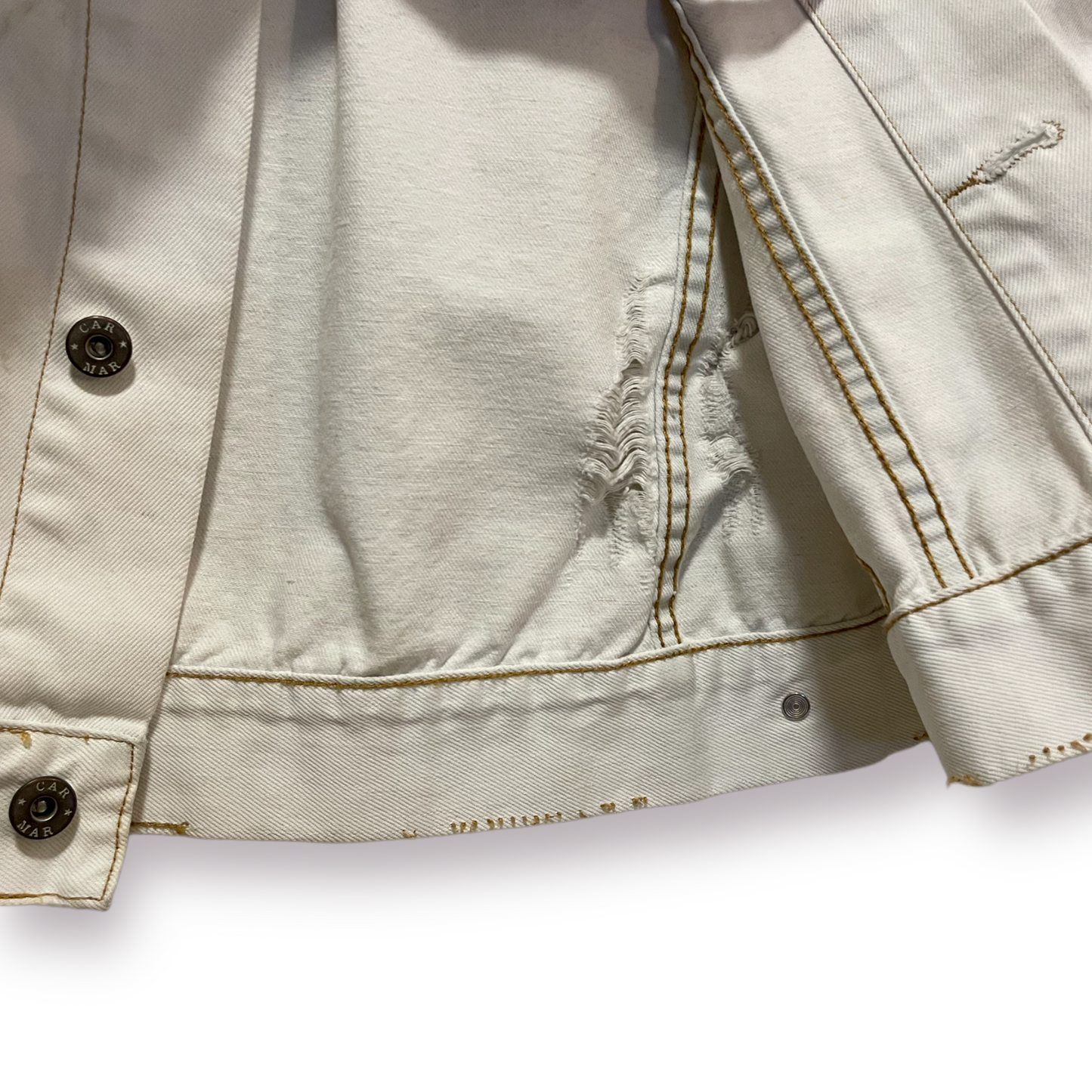 CARMAR Light Denim Distressed Jacket |Size: Small|