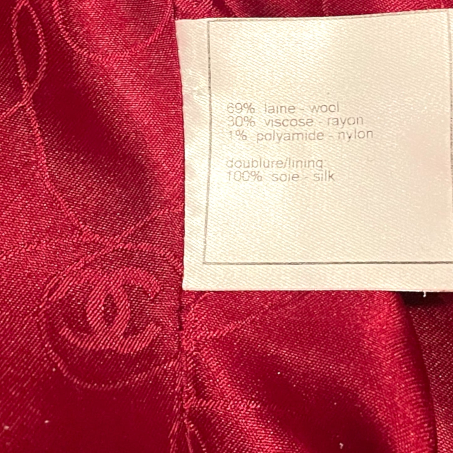 CHANEL Vintage FALL 2001 Collection Burgundy Tweed Patterned Jacket