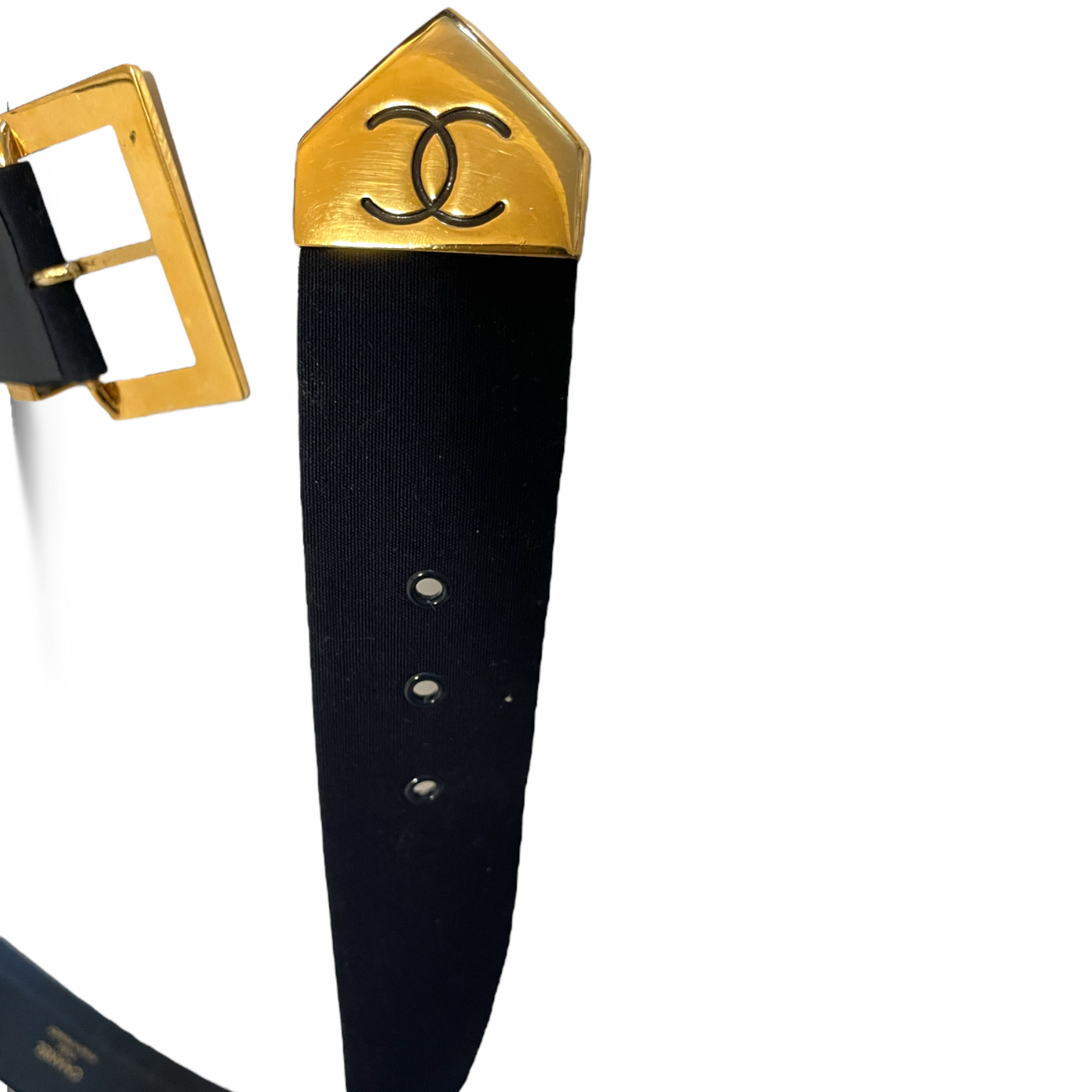 CHANEL Vintage CC Logo Fabric Belt Circa Spring 99’