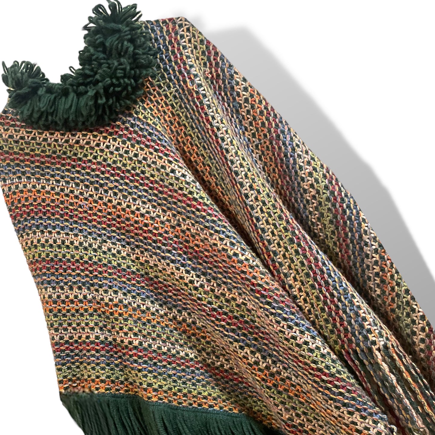 MISSONI Made in Italy 100% Wool Zig-Zag Fringe Poncho | O/S |
