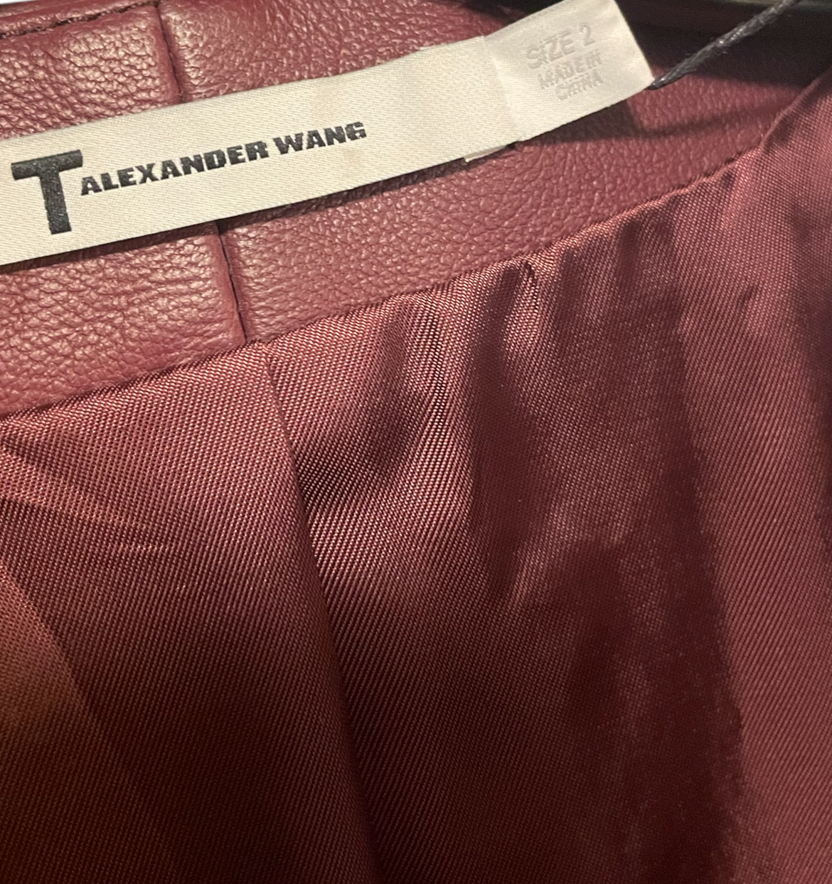 T by ALEXANDER WANG 100% Lambskin Leather Dress |Size:2|