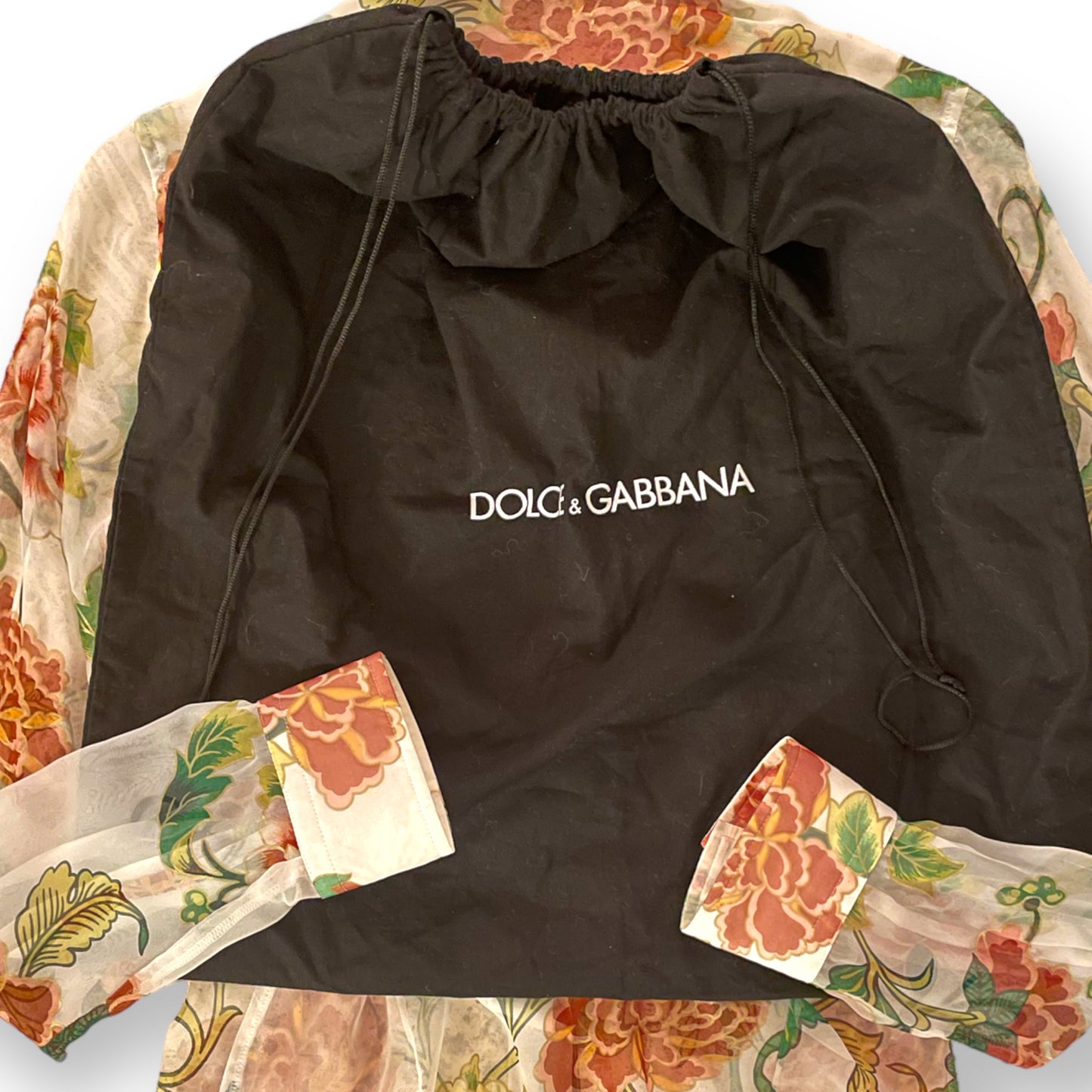 DOLCE & GABBANA Made in Italy Floral Silk Button Down Top