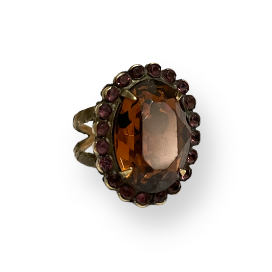 SORRELLI  Brown Quartz STUNNING Cocktail Adjustable Ring
