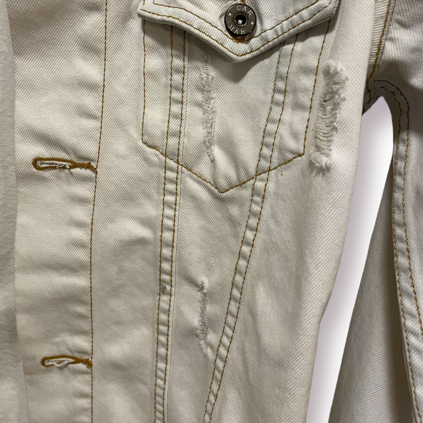 CARMAR Light Denim Distressed Jacket |Size: Small|