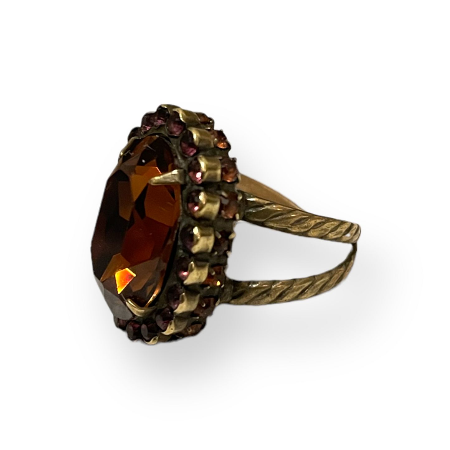 SORRELLI  Brown Quartz STUNNING Cocktail Adjustable Ring
