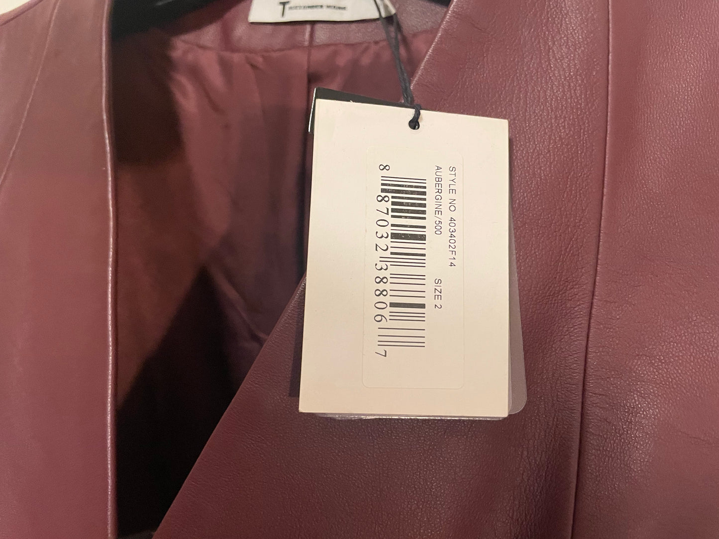 T by ALEXANDER WANG 100% Lambskin Leather Dress |Size:2|