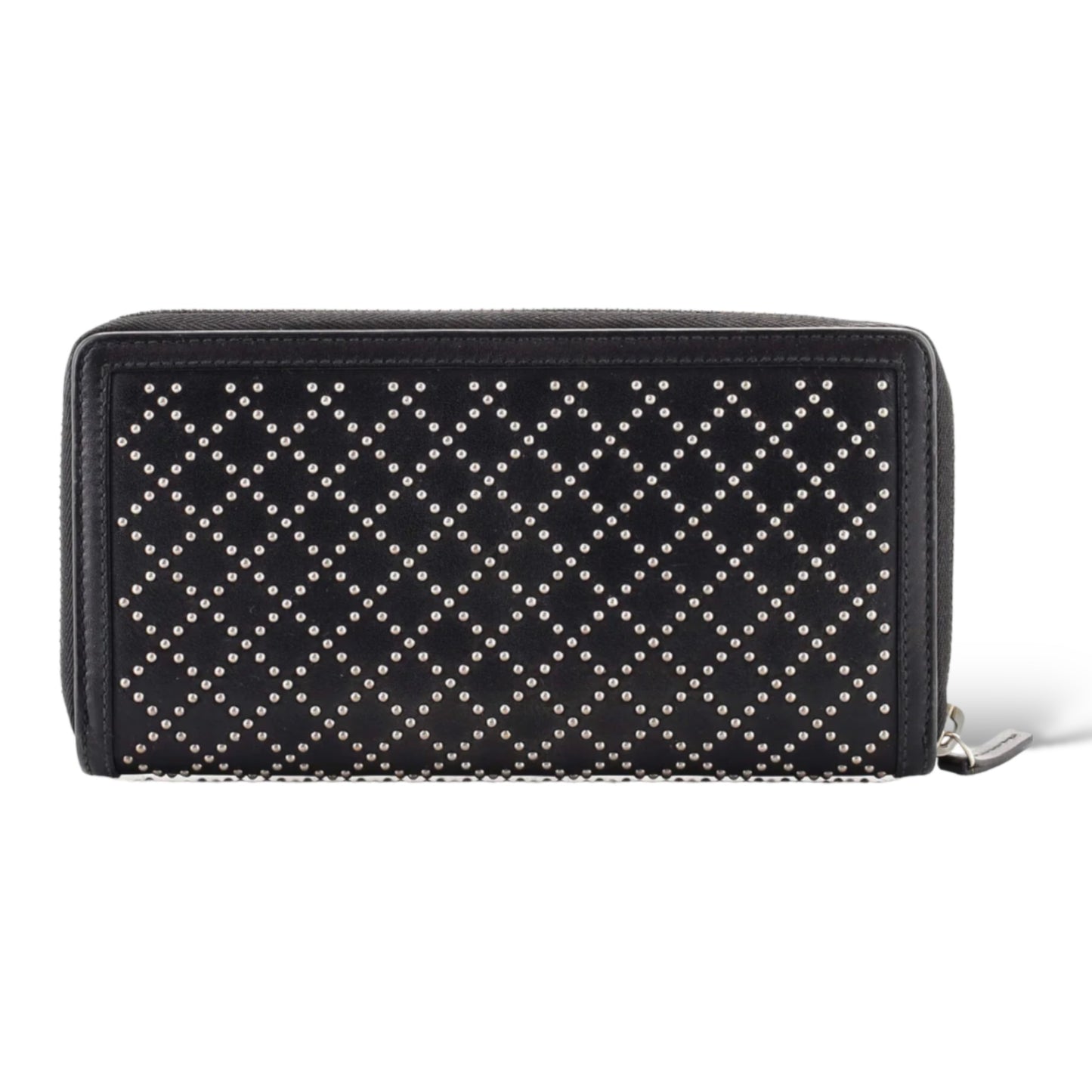 GUCCI Interlocking GG Zip Around Wallet Diamante Studded Leather Long