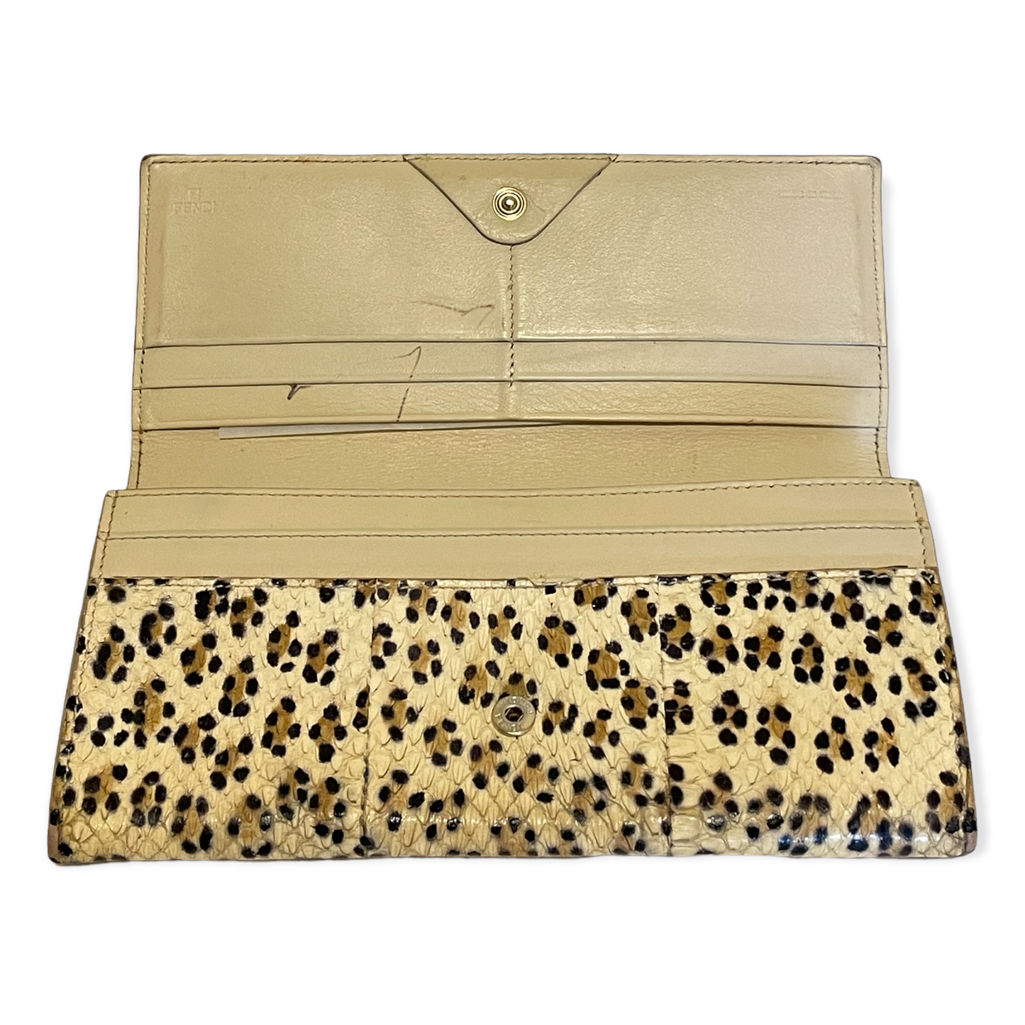 Super RARE Vintage Fendi Python Leopard Print Wallet