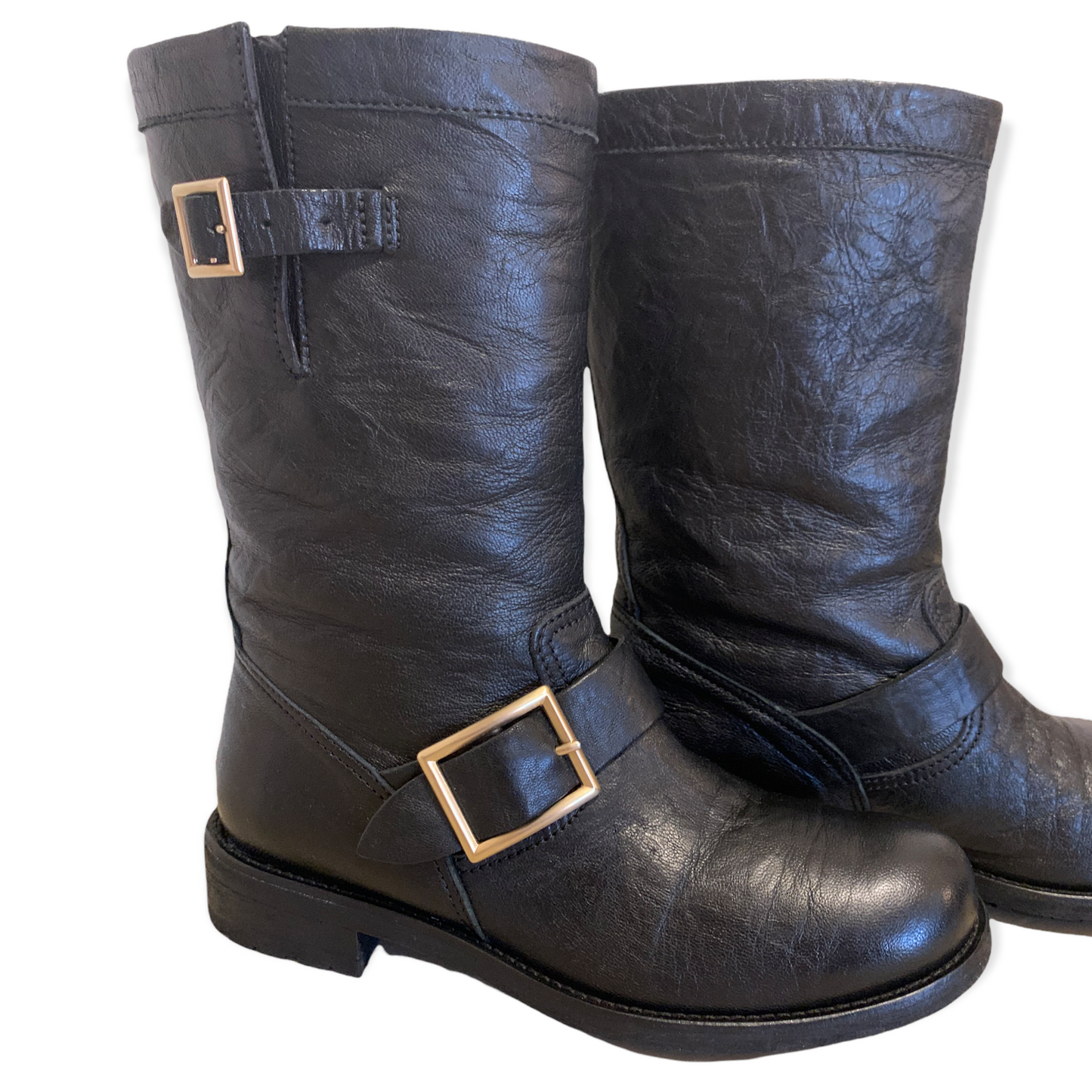 Jimmy Choo Leather Biker Boots