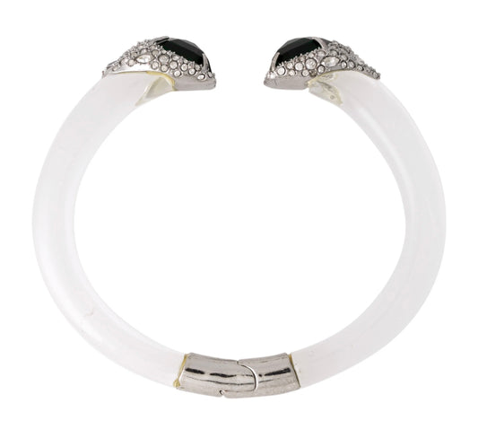 Alexis Bittar Emerald Green, Crystal & Clear Resin Hinge Cuff - photo 2 of 11