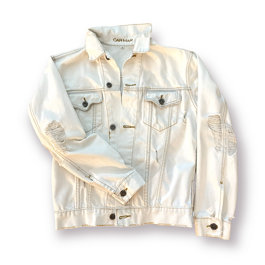CARMAR Light Denim Distressed Jacket |Size: Small|