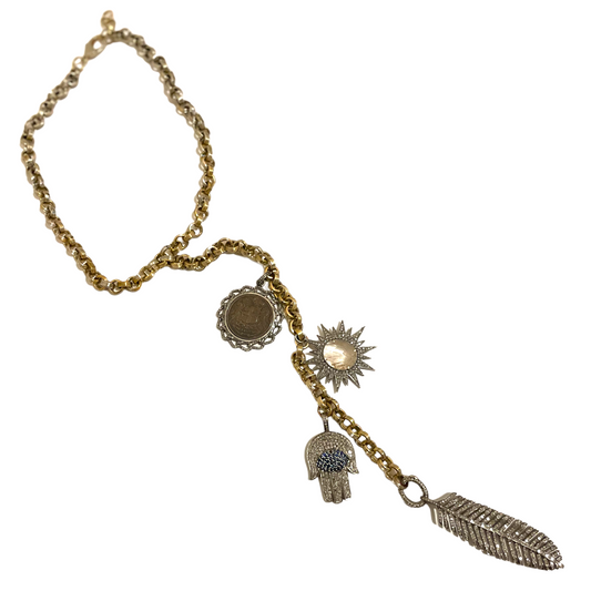Custom Made Charm Statement Necklace with Removable/Changeable Adornments
