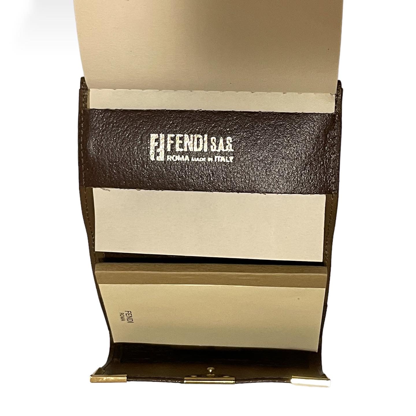 FENDI Vintage Zucchino FF Logo Monogram Coated Canvas Tri-Fold Address/Notebook