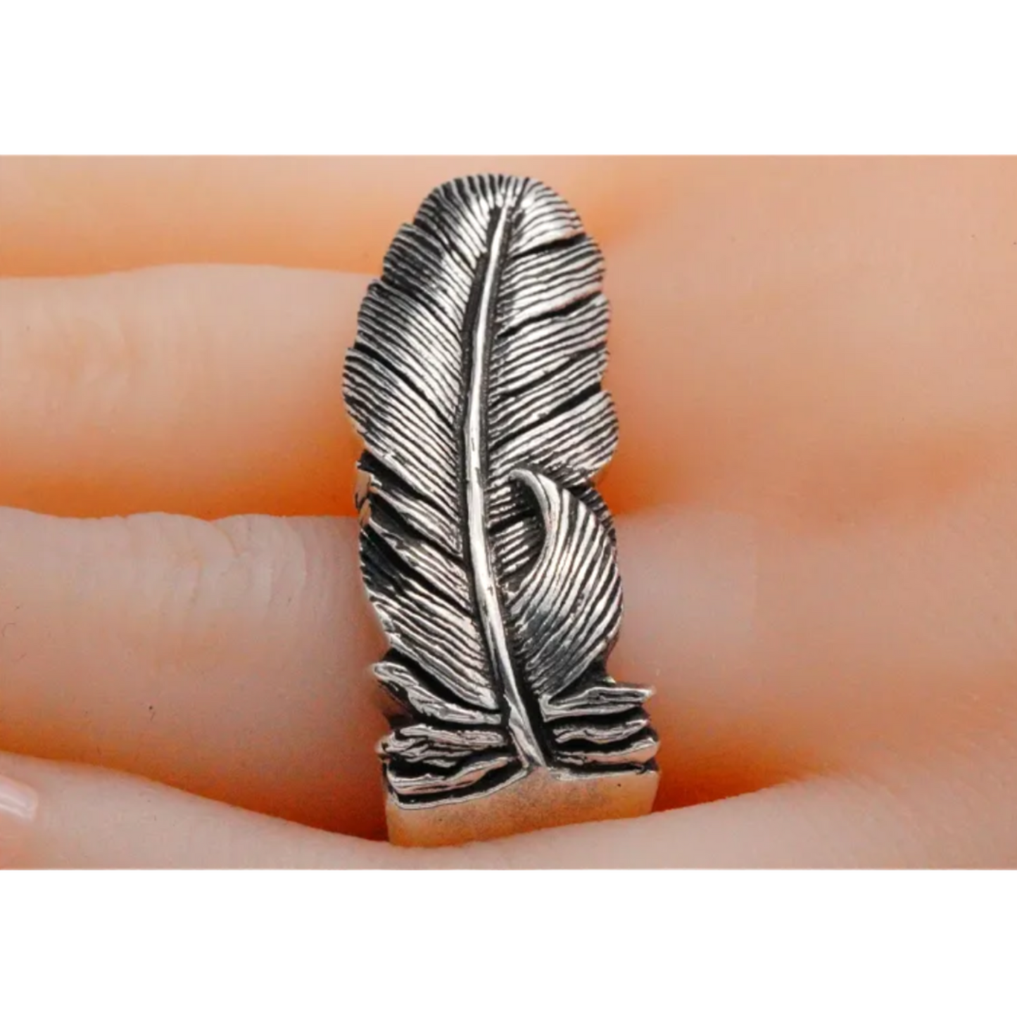 King Baby Solid Sterling Silver Raven Feather Ring