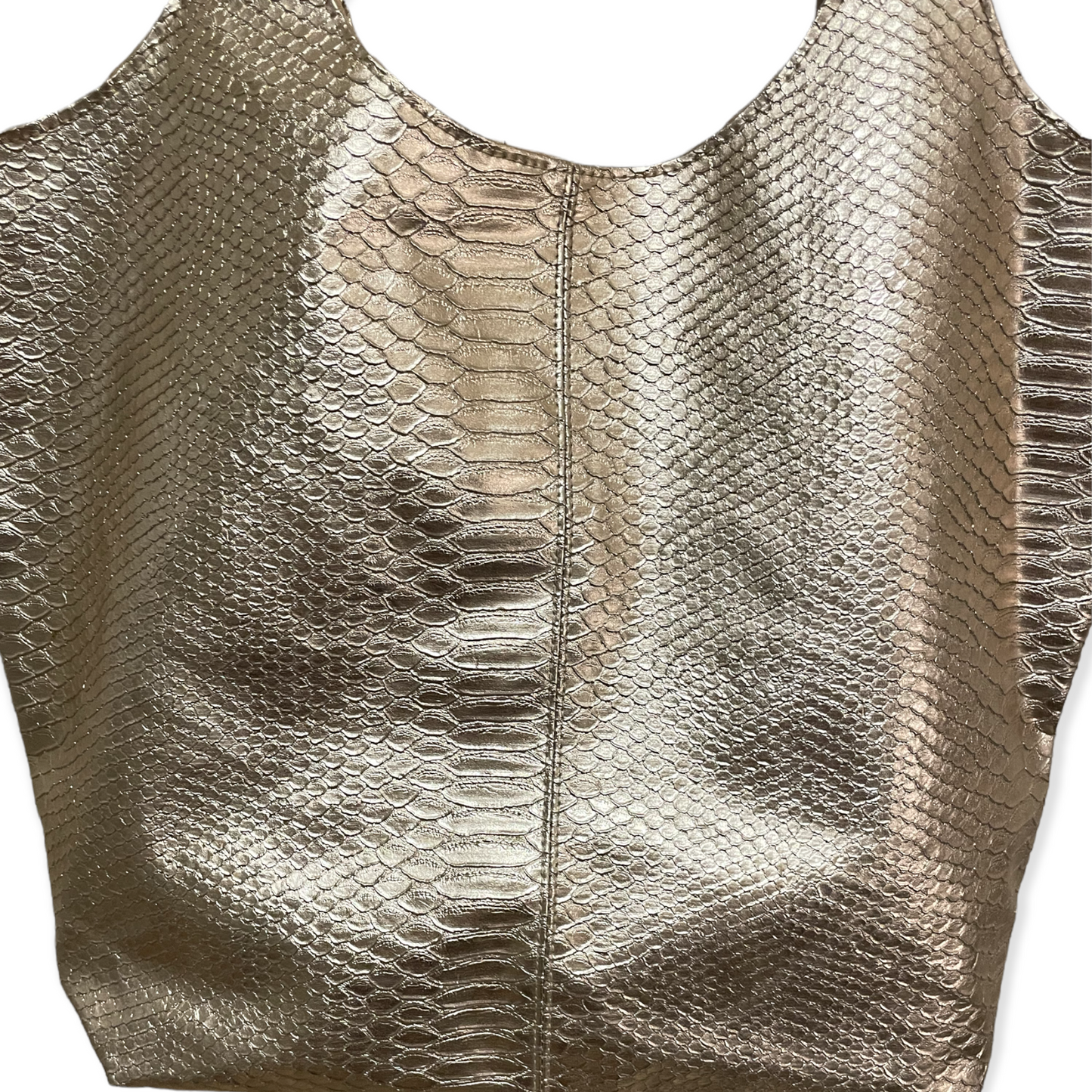 NEIMAN MARCUS Gold Python Embossed Tote