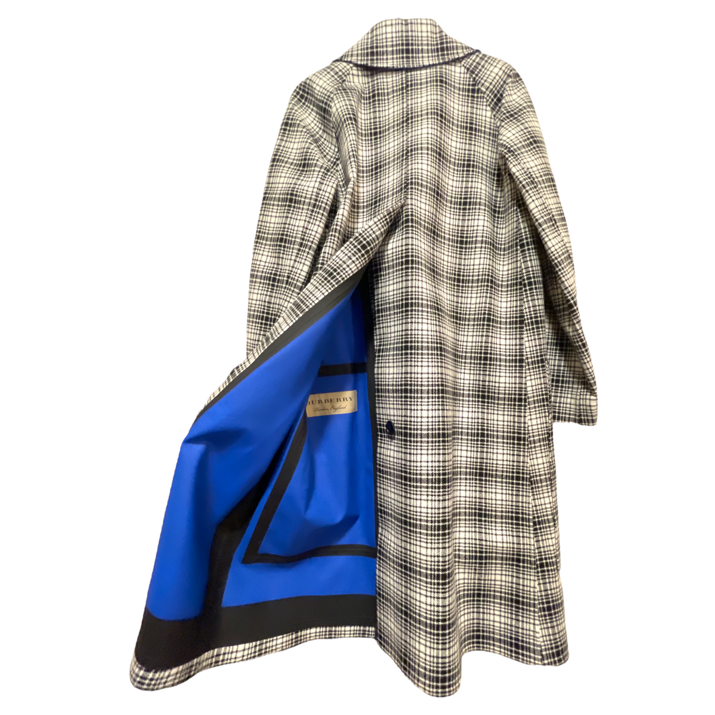 Burberry London England Wool Jacket With Cobalt Blue Lining 40EU