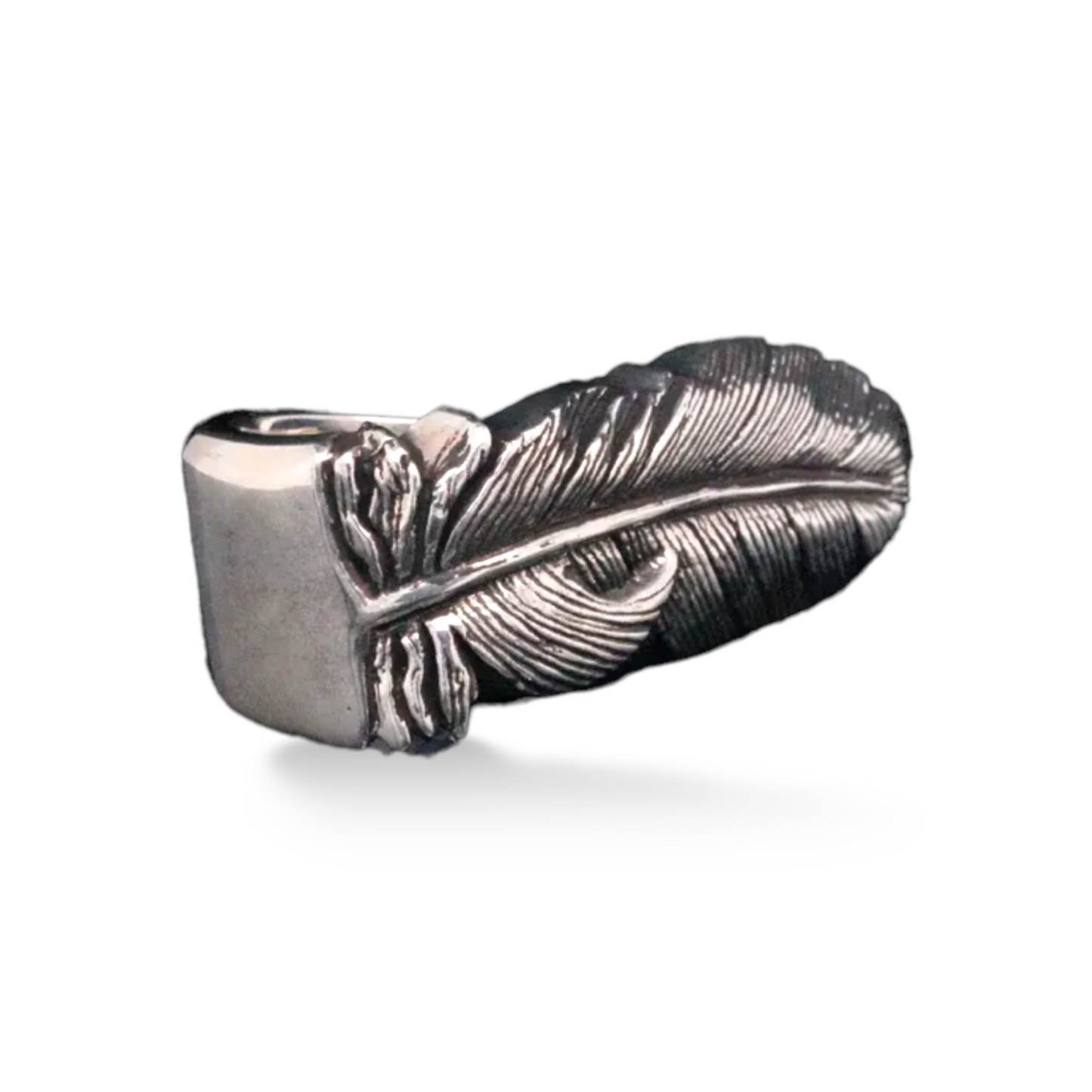 King Baby Solid Sterling Silver Raven Feather Ring