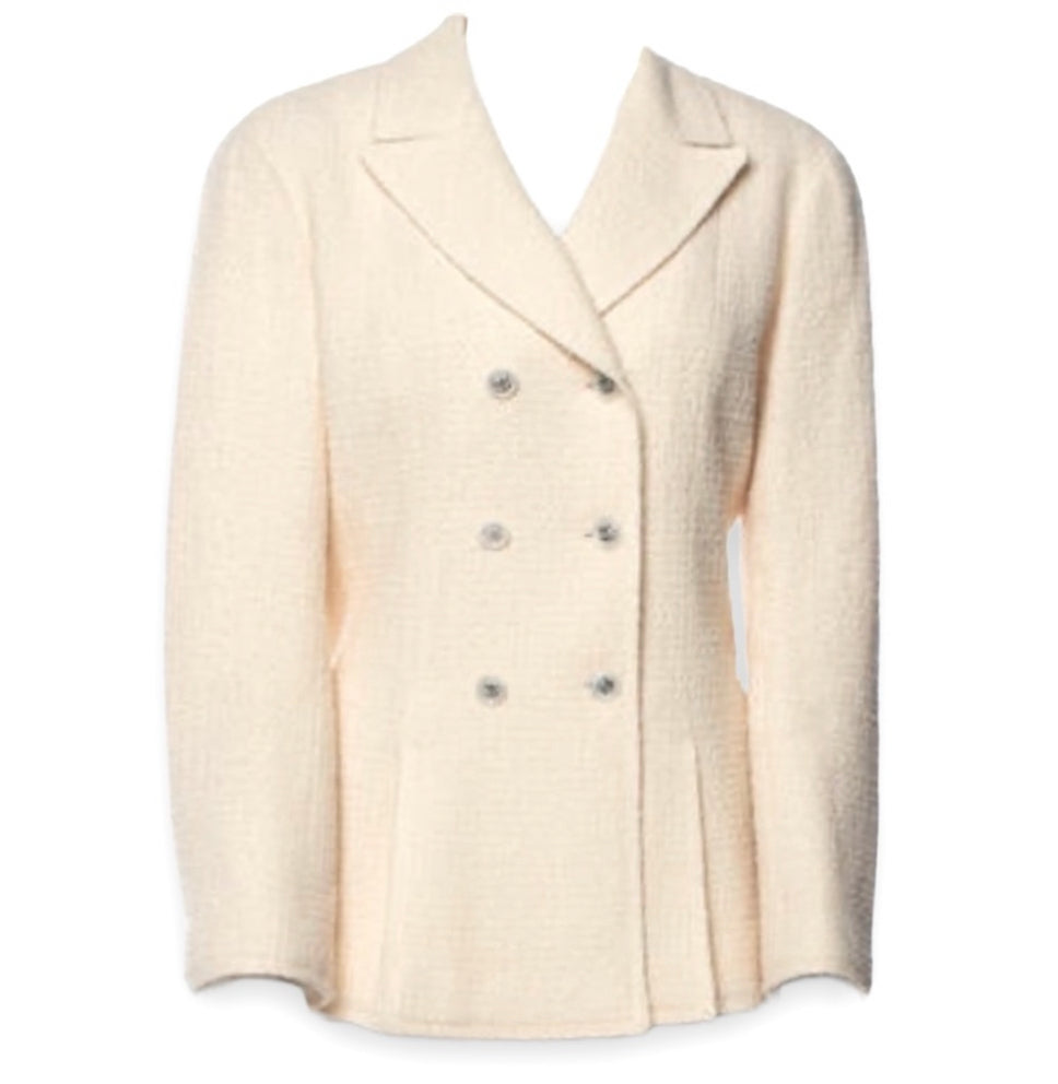 Vintage CHANEL Cream Tweed Blazer