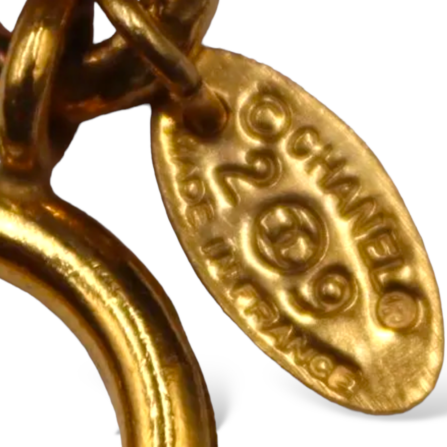 CHANEL Vintage  Gold-Tone Woven Rope Chain-Link Necklace & Large "CC" Pendant