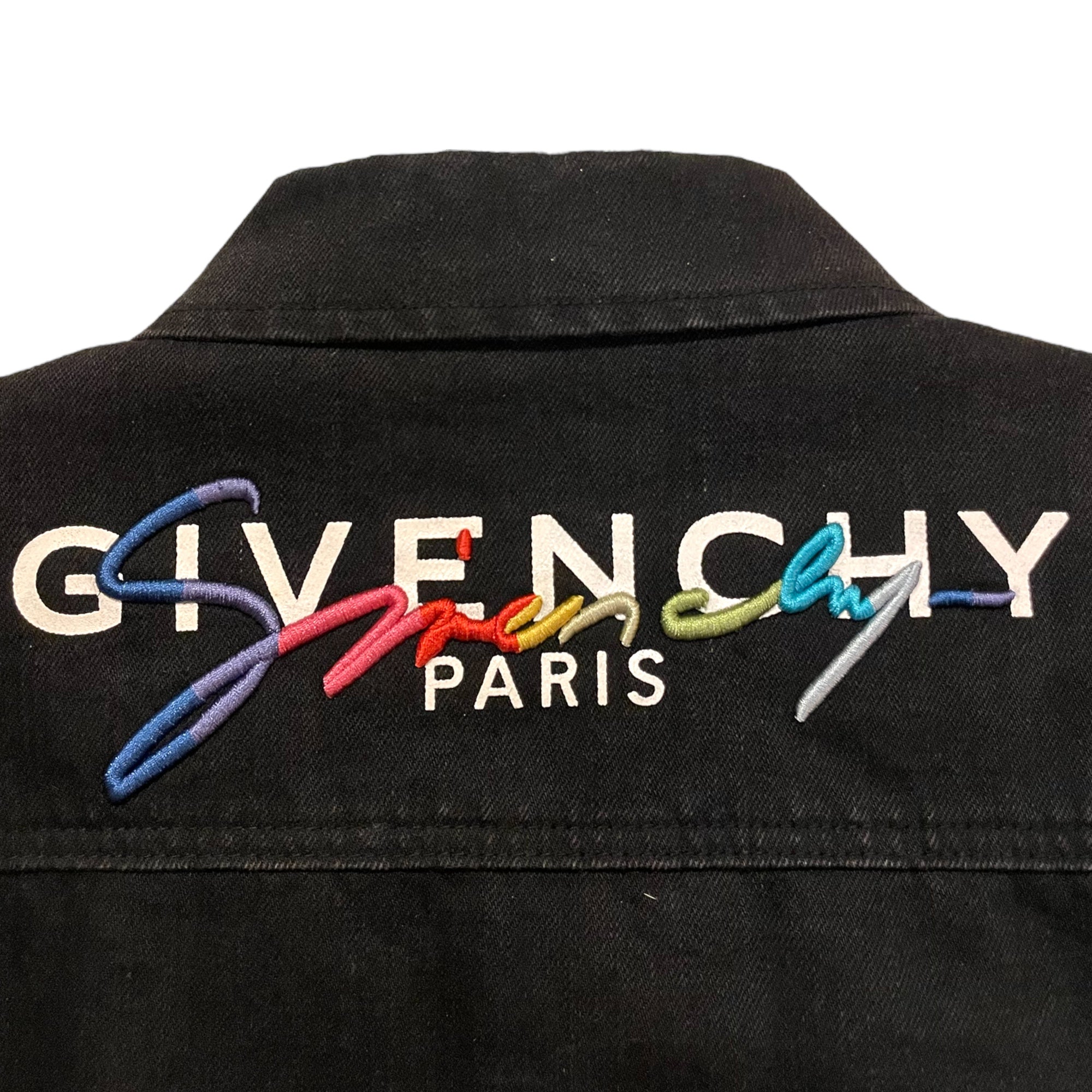 Men's Denim Embroidered Logo Jacket |Size: XL| Made in Italy