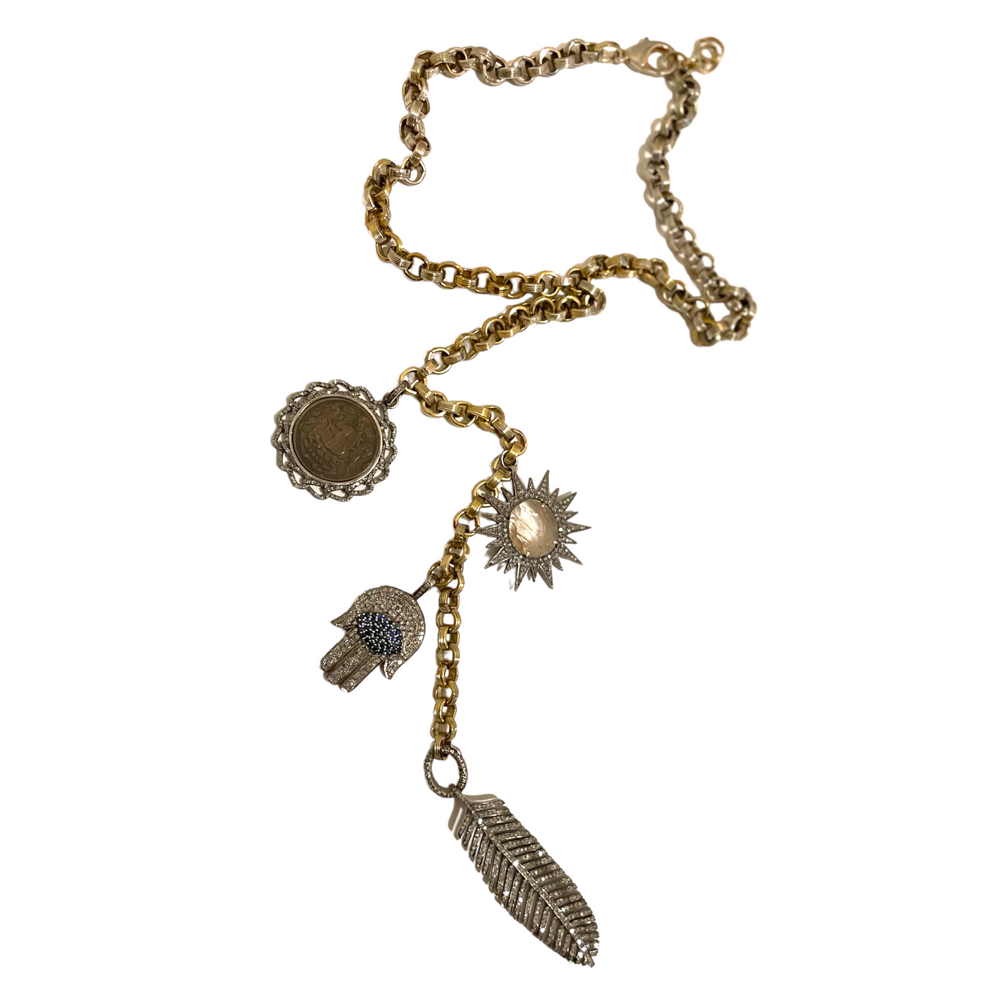 Custom Made Charm Statement Necklace with Removable/Changeable Adornments