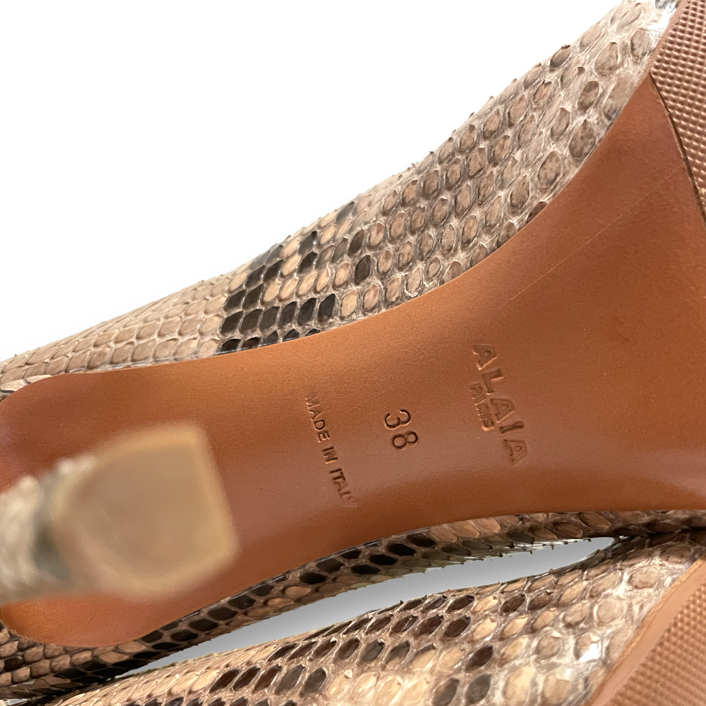 ALAÏA PARIS Mesh & Genuine Snakeskin Print Ankle Booties |Size: EU38|