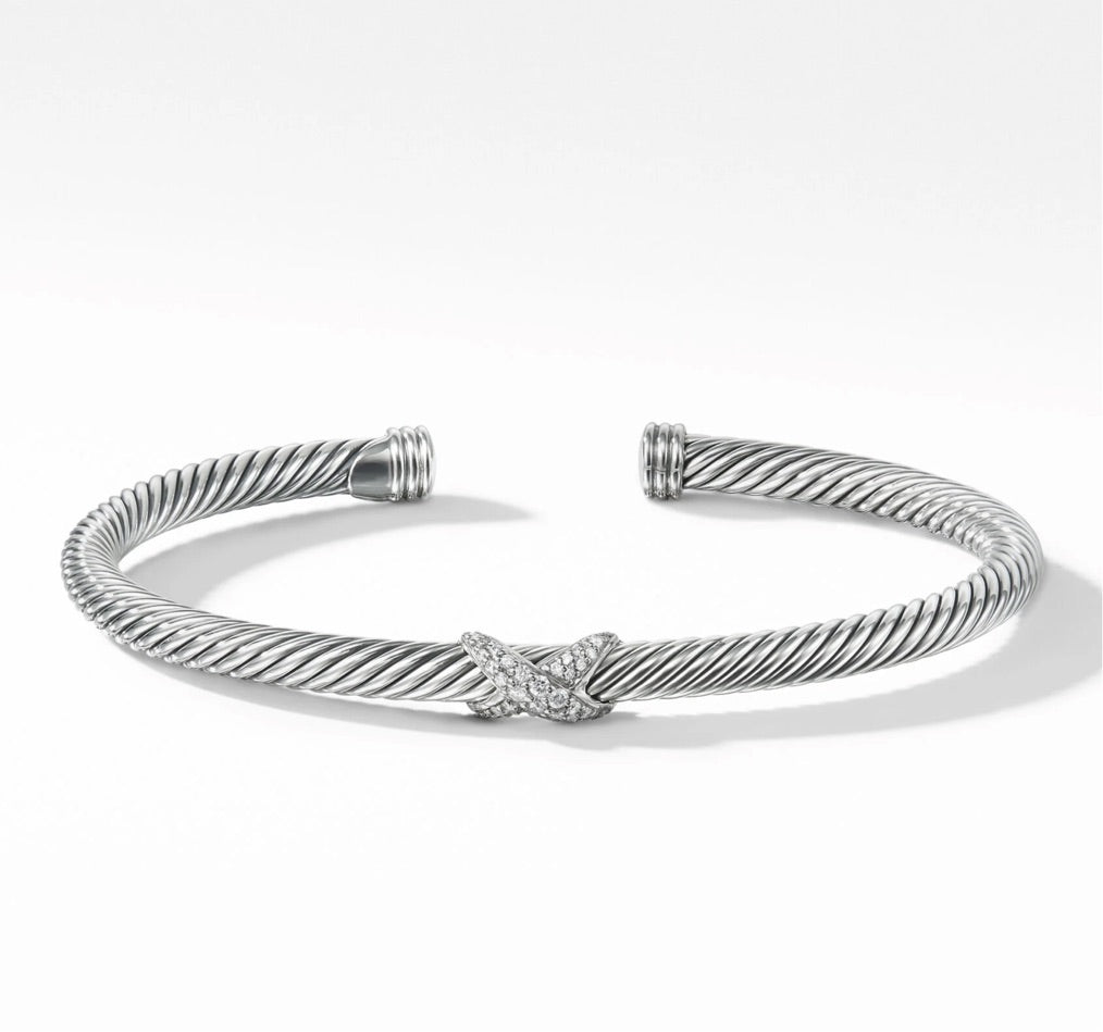 DAVID YURMAN X Station Bracelet in Sterling Silver with Pavé Diamonds