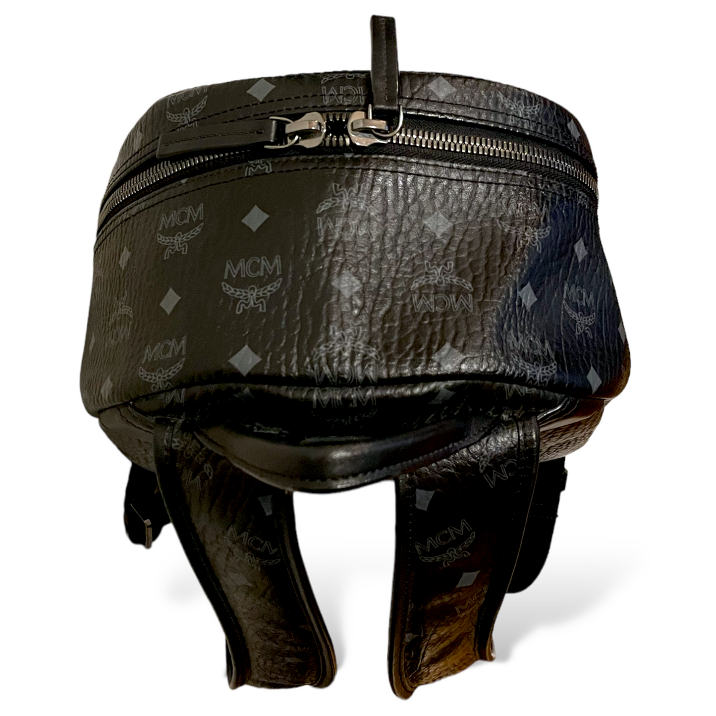 Men’s MCM Blk/Gry Monogram Stark Side Studs Backpack in Visetos |Size: 42.5cm|