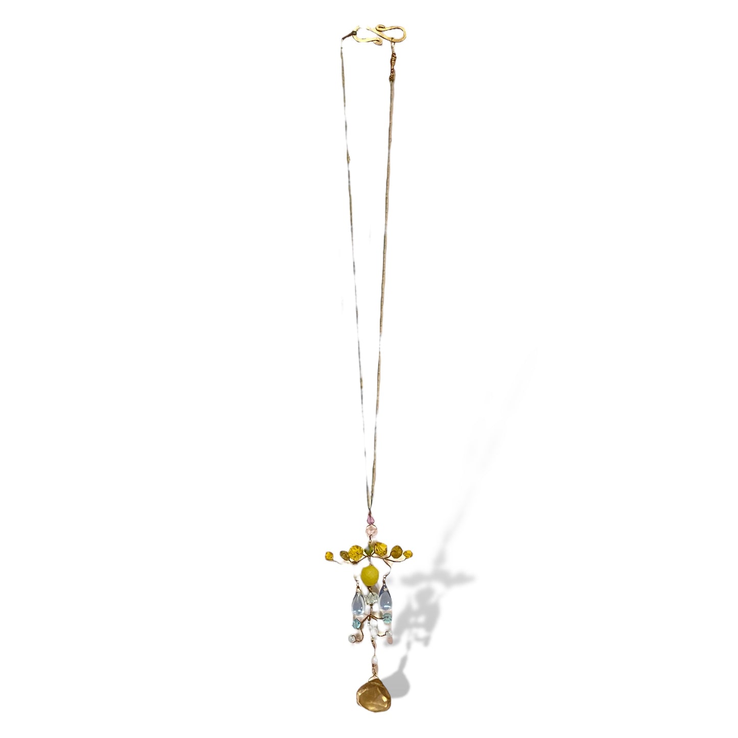 Custom Made Semi Precious Gem Stone Abstract Necklace