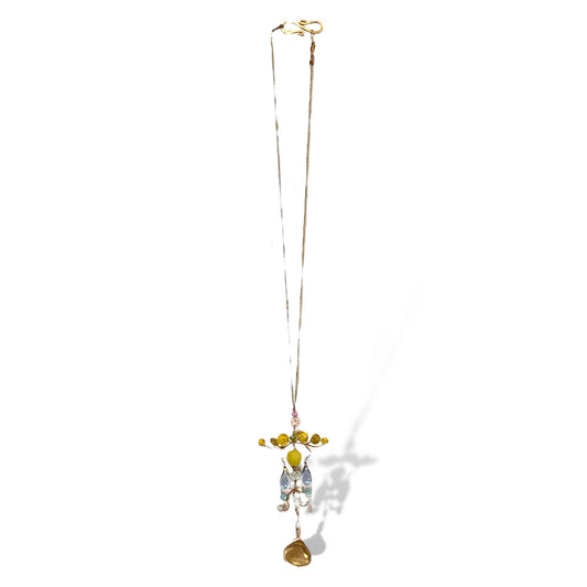 Custom Made Semi Precious Gem Stone Abstract Necklace