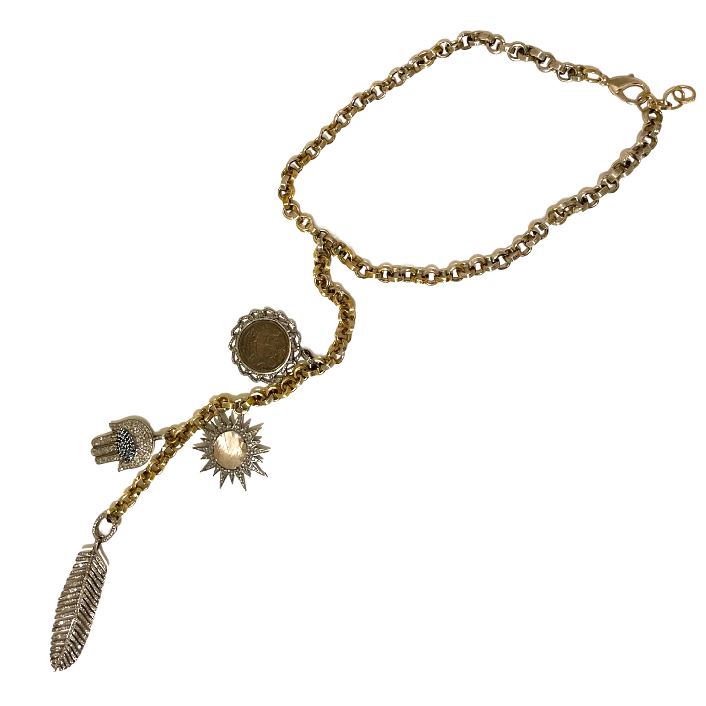 Custom Made Charm Statement Necklace with Removable/Changeable Adornments