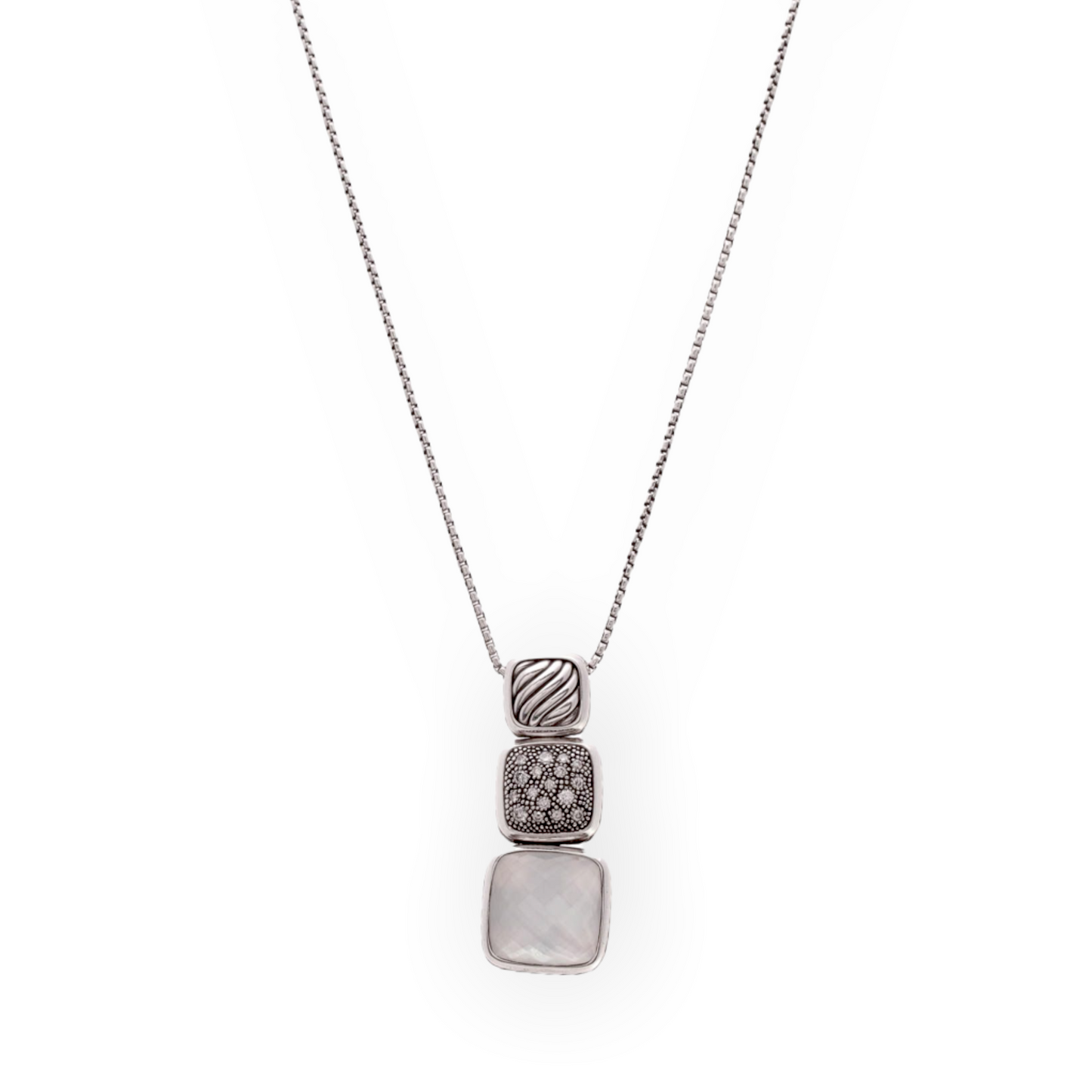 David Yurman Sterling Silver Chicklet Necklace