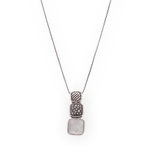 David Yurman Sterling Silver Chicklet Necklace
