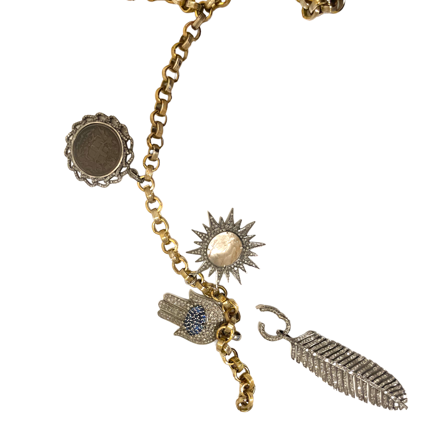 Custom Made Charm Statement Necklace with Removable/Changeable Adornments