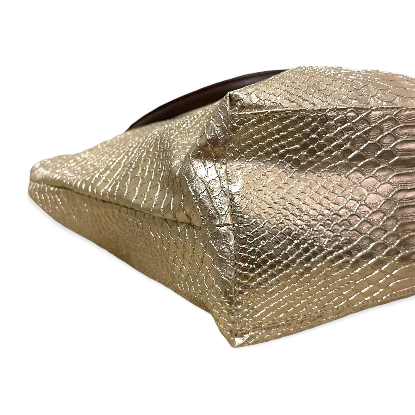 NEIMAN MARCUS Gold Python Embossed Tote