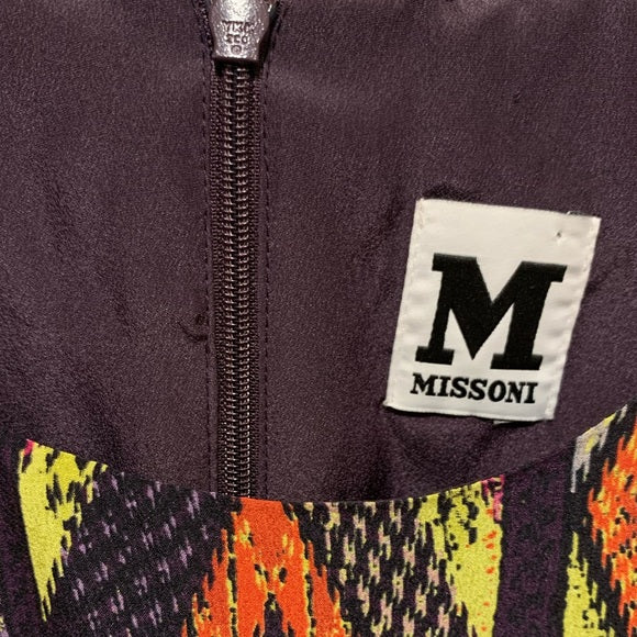 M MISSONI Women's Zigzag-print Silk Shift Dress Size: EU 42