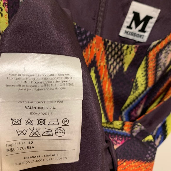 M MISSONI Women's Zigzag-print Silk Shift Dress Size: EU 42